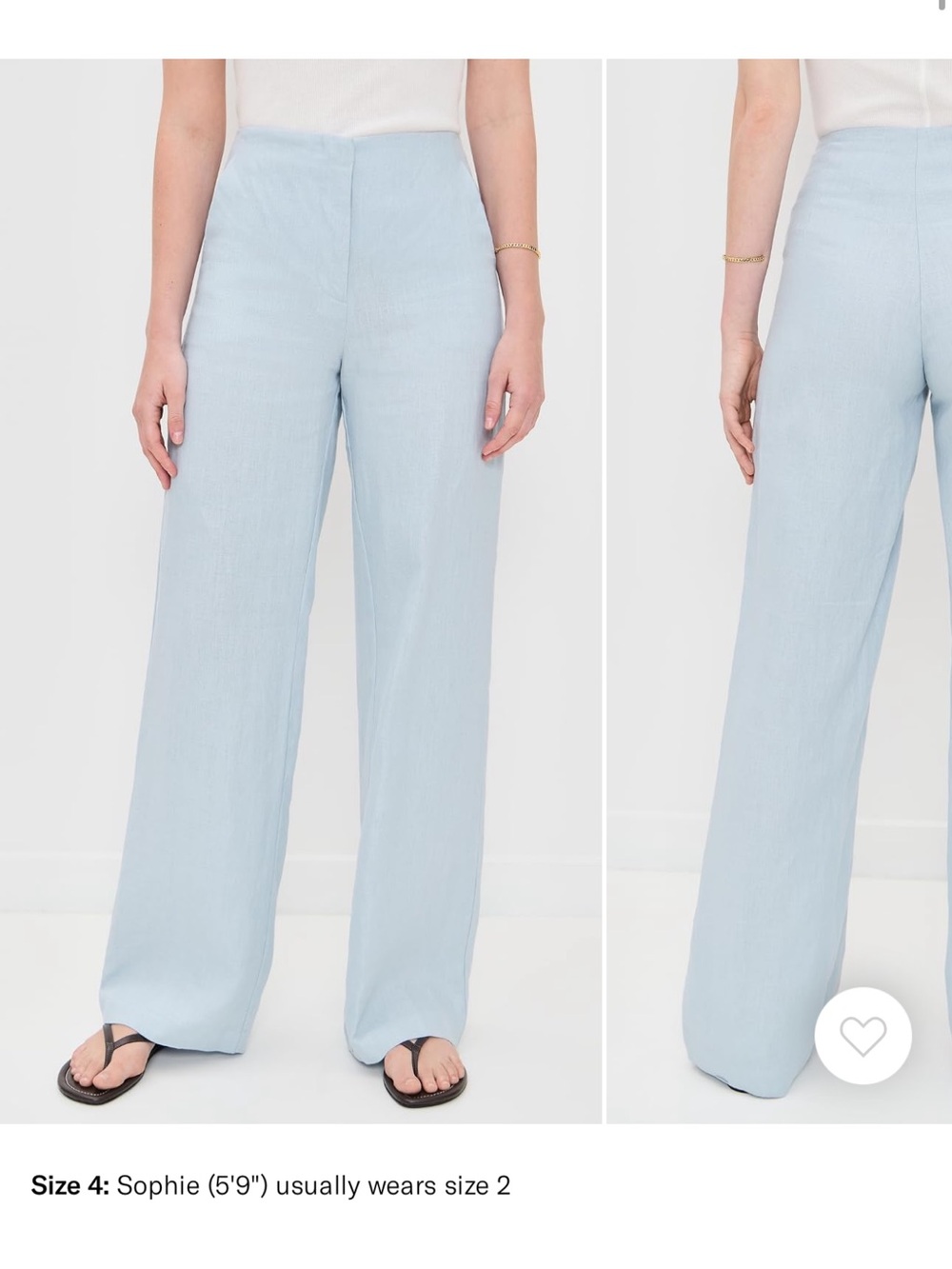 Faithfull the Brand Powder Blue Wide-Leg Linen Pants